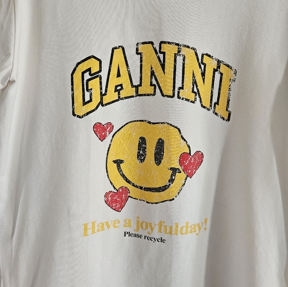 NWOT Ganni Smiley Tee - Picture 3 of 8